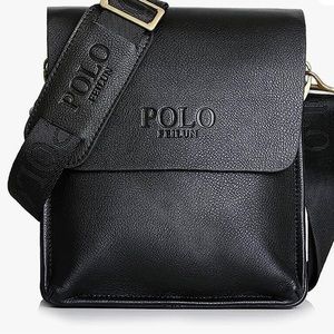 Polo Unisex Leather messenger bag shoulder crossbody business bag.